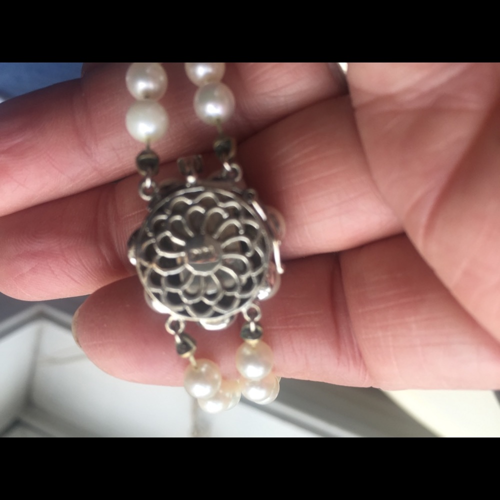 Double Strand Petal Necklace With Blue Sapphires View 4